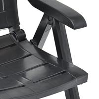 Tuinstoelen 2 st verstelbaar kunststof antracietkleurig - thumbnail