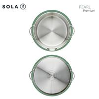 Sola Pannenset Pearl - RVS - Kookpan ø 16, 18, 20, 24 cm & Steelpan ø 16 cm - Inductie & Downdraft geschikt - 5 Delig - thumbnail