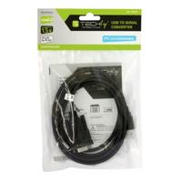 TECHly USB/seriële aansluitkabel 1,50 m IDATA-USB2-SER-1A zwart [1x USB 2.0-stekker A - 1x RS232-stekker) - thumbnail
