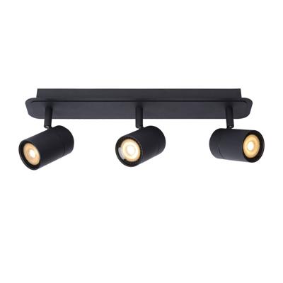 Lucide LENNERT - Plafondspot Badkamer - LED Dimb. - GU10 - 3x5W 3000K - IP44 - Zwart