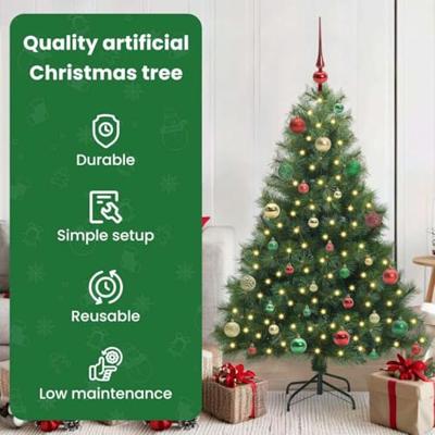 Kunstkerstboom met 150 LED met standaard Groen 150 cm PE en PVC