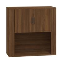 Wandkast 80x33x80 cm bewerkt hout bruin eikenkleur - thumbnail