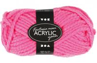 Creativ Company Fantasia acrylgaren, l: 35 m, maxi, neon roze, 50 gr/ 1 bol - thumbnail