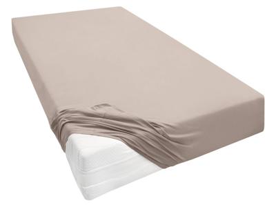 Biberna Jersey hoeslaken voor boxspringmatrassen (Lichtbruin, 90-100 x 200-220 cm)