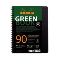 Notbk rhodia greenbook a5 lijn 6-g 180 pag zwart - thumbnail