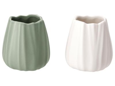 LIVARNO Set van 2 vazen (Groen/wit) LIVARNO Set van 2 vazen (Groen/wit)