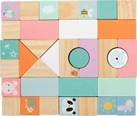 Pastel loopwagen met 34 blokken - thumbnail
