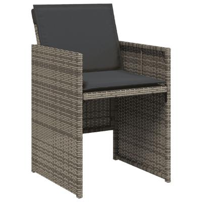5-delige Tuinset met kussens poly rattan grijs - thumbnail