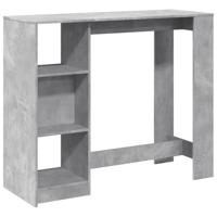 Bartafel met schap 124x46x103,5 cm bewerkt hout betongrijs - thumbnail