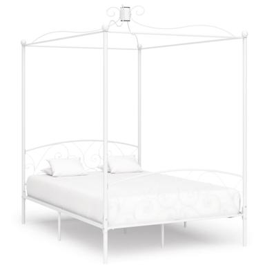 Hemelbedframe metaal wit 140x200 cm Hemelbedframe metaal wit 140x200 cm