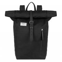 Sandqvist Dante Backpack black with black leather  backpack - thumbnail