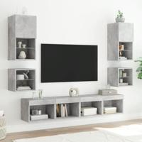 Tv-wandmeubels met LED 2 st 30x28,5x30 cm betongrijs - thumbnail