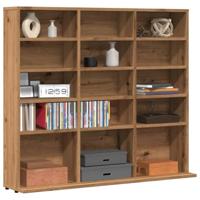 Cd-kast 100x23x89,5 cm bewerkt hout artisanaal eikenkleurig - thumbnail