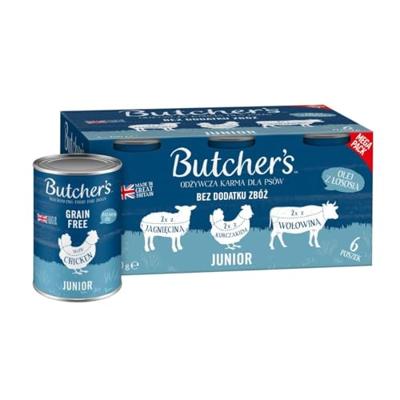 BUTCHER'S Original Junior Mega pack mix - nat hondenvoer - 6 x 400g