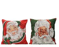 Kussen pes l43b43h2.5 cm groen/rd a2 kerst Decoris - Decoris - thumbnail