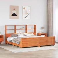Bedframe zonder matras massief grenenhout wasbruin 200x200 cm - thumbnail