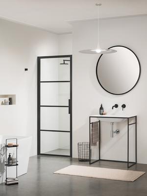 Nisdeur Sealskin SOHO 100x210 cm 8 mm Helderglas (Links draaiend) Nisdeur Sealskin SOHO 100x210 cm 8 mm Helderglas (Links draaiend)