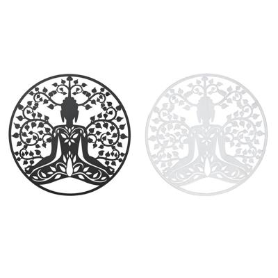 Wanddecoratie DKD Home Decor 100 x 1 x 100 cm Zwart Boeddha Wit Orientaals (2 Stuks) Wanddecoratie DKD Home Decor 100 x 1 x 100 cm Zwart Boeddha Wit Orientaals (2 Stuks)