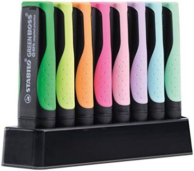 STABILO green boss pastel - markeerstift - 8 stuks deskset STABILO green boss pastel - markeerstift - 8 stuks deskset