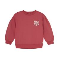 Daily7 winter sweater meisjes - rood - brushed print - thumbnail