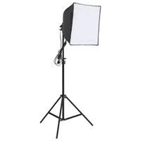 Fotostudioset met lichtset, achtergrondscherm en reflector - thumbnail