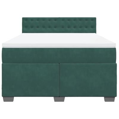 Boxspring met matras fluweel donkergroen 140x200 cm