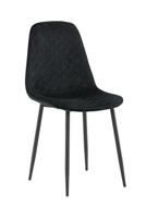 Nohr Eetkamerstoel 'Austina' Velvet, kleur Zwart - thumbnail