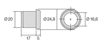 P&E P+E Afdekrozet voor meubelslot rvs geborsteld