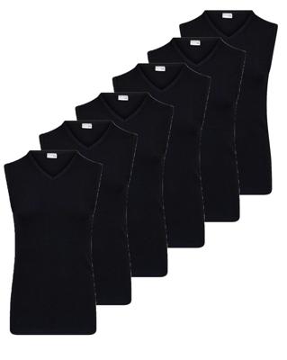 6 stuks heren mouwloze shirts - 100% katoenen shirt zonder mouwen - Naadloos - ondergoed - L - Zwart - L - L - L - L - L - L - L - L - L -