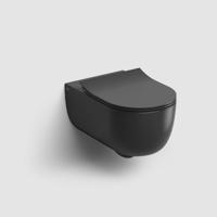 Wandcloset Clou Hammock Randloos 56 cm Inclusief Dunne Zitting met Deksel Softclose Mat Zwart Clou - thumbnail