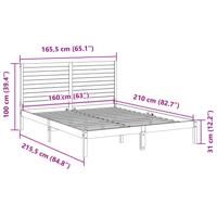 Bedframe extra lang zonder matras massief hout 160x210 cm - thumbnail