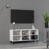 VidaXL Tv-meubel met metalen poten 103,5x30x50 cm wit - thumbnail