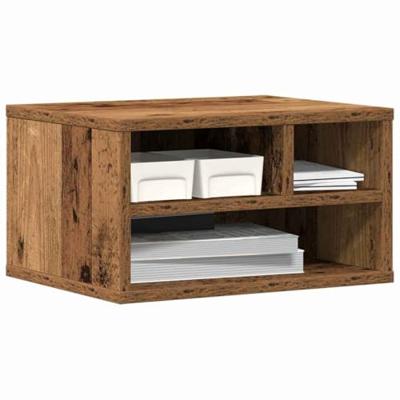 VidaXL Printerstand met opslag oudhout 40 x 32 x 22,5 cm bewerkt hout
