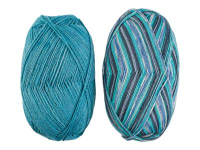 crelando Wollen breigaren (jeans/turquoise)