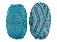crelando Wollen breigaren (jeans/turquoise) - thumbnail