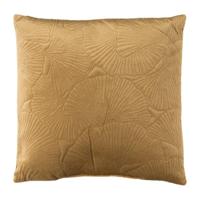 Kussen geborduurde bladeren - bruin - 45x45 cm - thumbnail