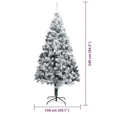 Kunstkerstboom met 300 LED Wit 240 cm PVC en Staal en Kunststof