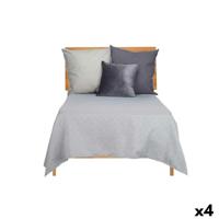 Sprei 180 x 260 cm Geometrisch Grijs (4 Stuks) - thumbnail