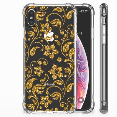 Apple iPhone Xs Max Case Gouden Bloemen Apple iPhone Xs Max Case Gouden Bloemen