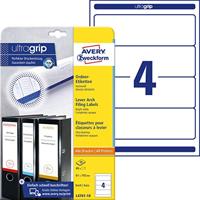 Avery-Zweckform Ordneretiketten L4761-10 61 x 192 mm Papier Wit Permanent hechtend 40 stuk(s) - thumbnail