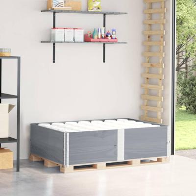 VidaXL Palletopzetranden 2 st 150x100 cm massief grenenhout grijs VidaXL Palletopzetranden 2 st 150x100 cm massief grenenhout grijs