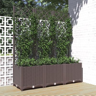 Plantenbak met latwerk 120x40x136 cm polypropeen bruin Plantenbak met latwerk 120x40x136 cm polypropeen bruin