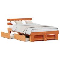 Bedframe met lade Wasbruin 120 x 190 cm Massief grenenhout - thumbnail