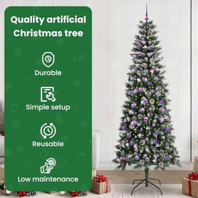 Kunstkerstboom met 300 LED Groen 240 cm PVC en Plastic en Staal Kunstkerstboom met 300 LED Groen 240 cm PVC en Plastic en Staal