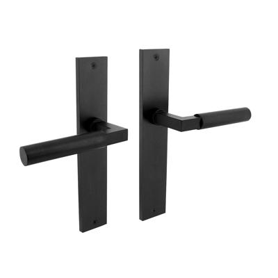 Deurkruk Baustil op langschild 245x45mm blind mat zwart Deurkruk Baustil op langschild 245x45mm blind mat zwart