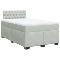 Boxspring met matras fluweel lichtgrijs 120x190 cm - thumbnail