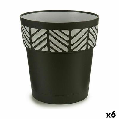 Zelfwaterende bloempot Stefanplast Orfeo Antraciet Plastic 29 x 29 x 29 cm (6 Stuks)