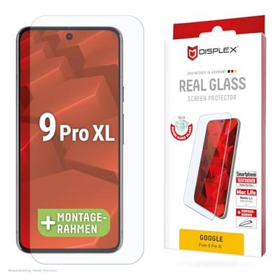 Displex Beschermglas 2D/Clear (10H) voor Google Pixel 9 Pro XL, Eco-montageframe, gehard glas, krasbestendige beschermfolie, hoesvriendelijk