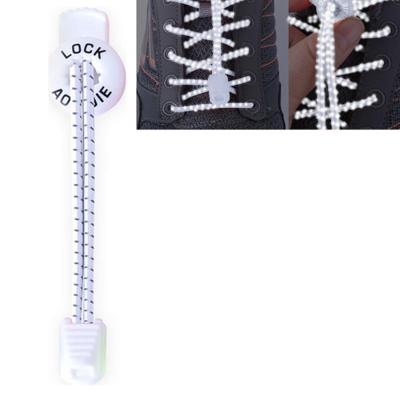 AONIJIE Unisex verstelbare elastische reflecterende sport Lace Quick Lock Shoelace(White)