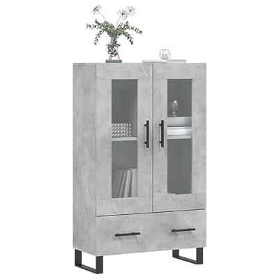 Hoge kast 69,5x31x115 cm bewerkt hout betongrijs Hoge kast 69,5x31x115 cm bewerkt hout betongrijs